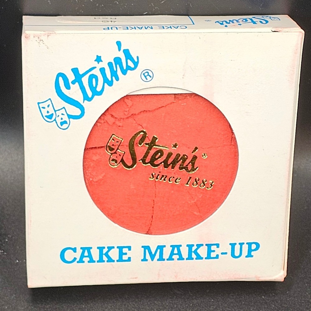 Vintage Stein's Red Cake Make-Up #48 Stage Theater Clown Makeup 1.4oz NOS AS IS